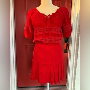 Red summer mini dress